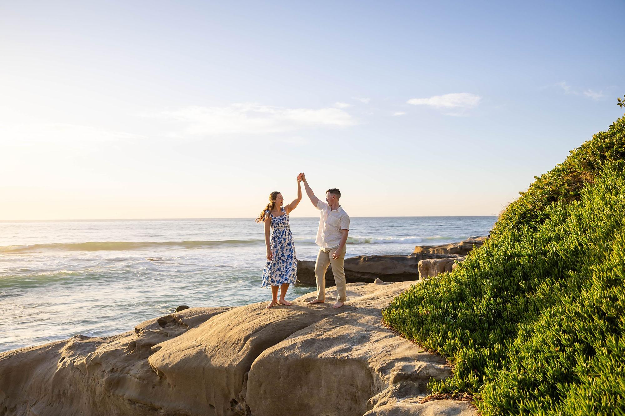 Mikela and Hal's Engagement Session at Windandsea Beach